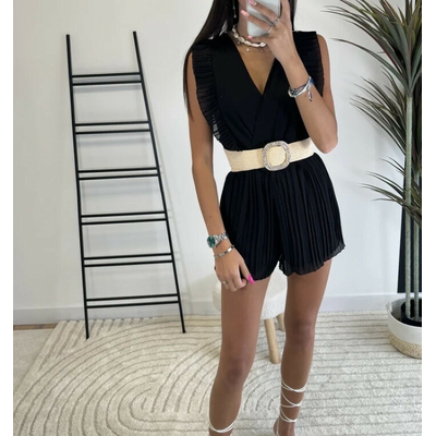 Combi Short ROMA Noir – Élégance & Légèreté