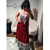Robe Longue Rouge BELLA Léopard – Taille Unique – Fabriquée en Italie
