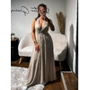 Robe Longue Dos Nu Beige  JADE – Taille Unique – Fabriquée en Italie (3)
