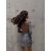Robe dos nu velours à sequins Silver Glow (2)