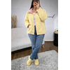 Veste Teddy Douceur Italienne Jaune Rose