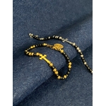 PEDRAS BLACK CROSS - BRACELET ACIER INOXYDABLE DORE