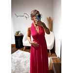 Robe Longue Dos Nu Rose Fluo JADE – Taille Unique – Fabriquée en Italie (1)