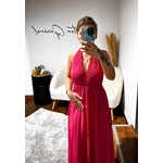 Robe Longue Dos Nu Rose Fluo JADE – Taille Unique – Fabriquée en Italie (2)