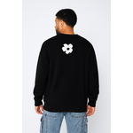 Pull Fleurs Noir Oversize – Confort & Style (1)