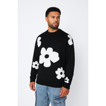 Pull Fleurs Noir Oversize – Confort & Style (2)
