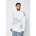 Pull Fleurs Blanc Oversize – Confort & Style (3)