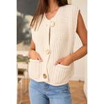 Gilet sans manches Milano Beige (1)