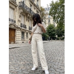Jean wide leg écru taille haute (1)