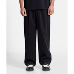 Pantalon Noir large fluide taille élastiquée (2)