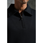 Ensemble Noir sweat col zippé minimal (3)