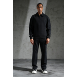 Ensemble Noir sweat col zippé minimal (2)