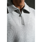Ensemble Gris sweat col zippé minimal (3)