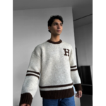 Pull HELL H Rises écru marron (3)
