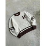 Pull HELL H Rises écru marron (1)