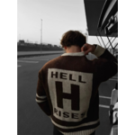 Pull HELL H Rises marron écru (2)