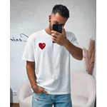 Tee-shirt Blanc cœur brode homme (2)