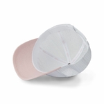 Casquette Von Dutch 3D Glitter blanche trucker visière rose effet usé (5)