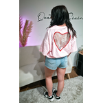 T-shirt Oversize Rose Cœur Dentelle Dos Transparent FemmeT-shirt Oversize Rose Cœur Dentelle Dos Transparent Femme (1)