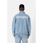 Veste Jeans Bleu Oversize SIXTH JUNE Logo Brodé Homme (3)