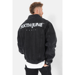 Veste Jeans Noir Oversize SIXTH JUNE Logo Brodé Homme (2)