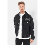 Veste Jeans Noir Oversize SIXTH JUNE Logo Brodé Homme (4)