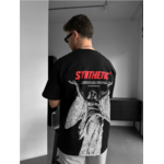 Tee-shirt Oversize Noir Homme Imprimé Angel Streetwear  (3)
