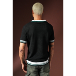 Polo Maille Texturée Noir Homme Riviera Chic (1)