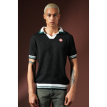 Polo Maille Texturée Noir Homme Riviera Chic (2)