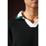 Polo Maille Texturée Noir Homme Riviera Chic (4)