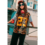 Tee-shirt Leopard 23 Jaune Oversize Femme (3)
