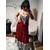 Robe Longue Rouge BELLA Léopard – Taille Unique – Fabriquée en Italie