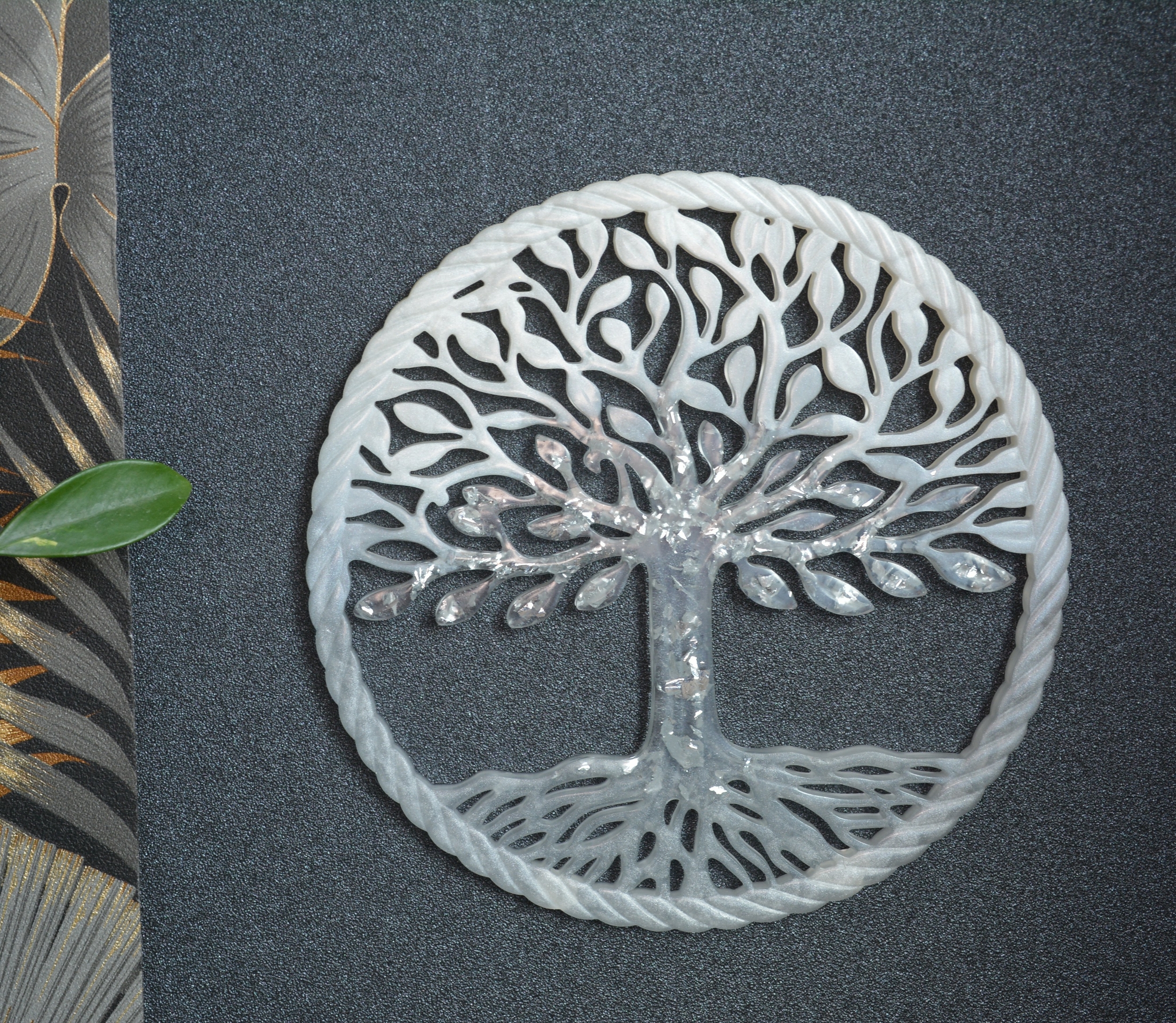 arbre de vie blanc et argent