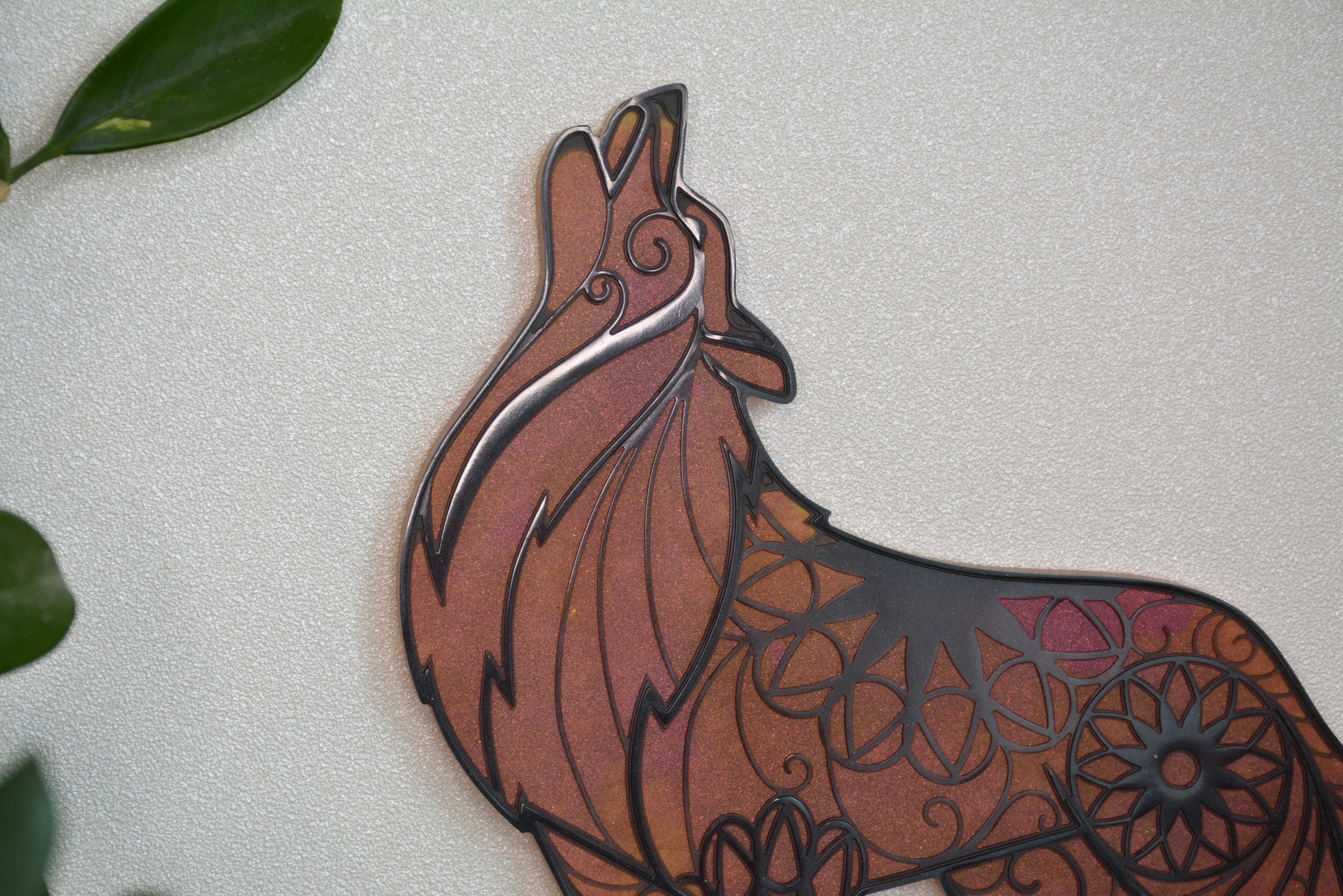 Loup rouge et or 1