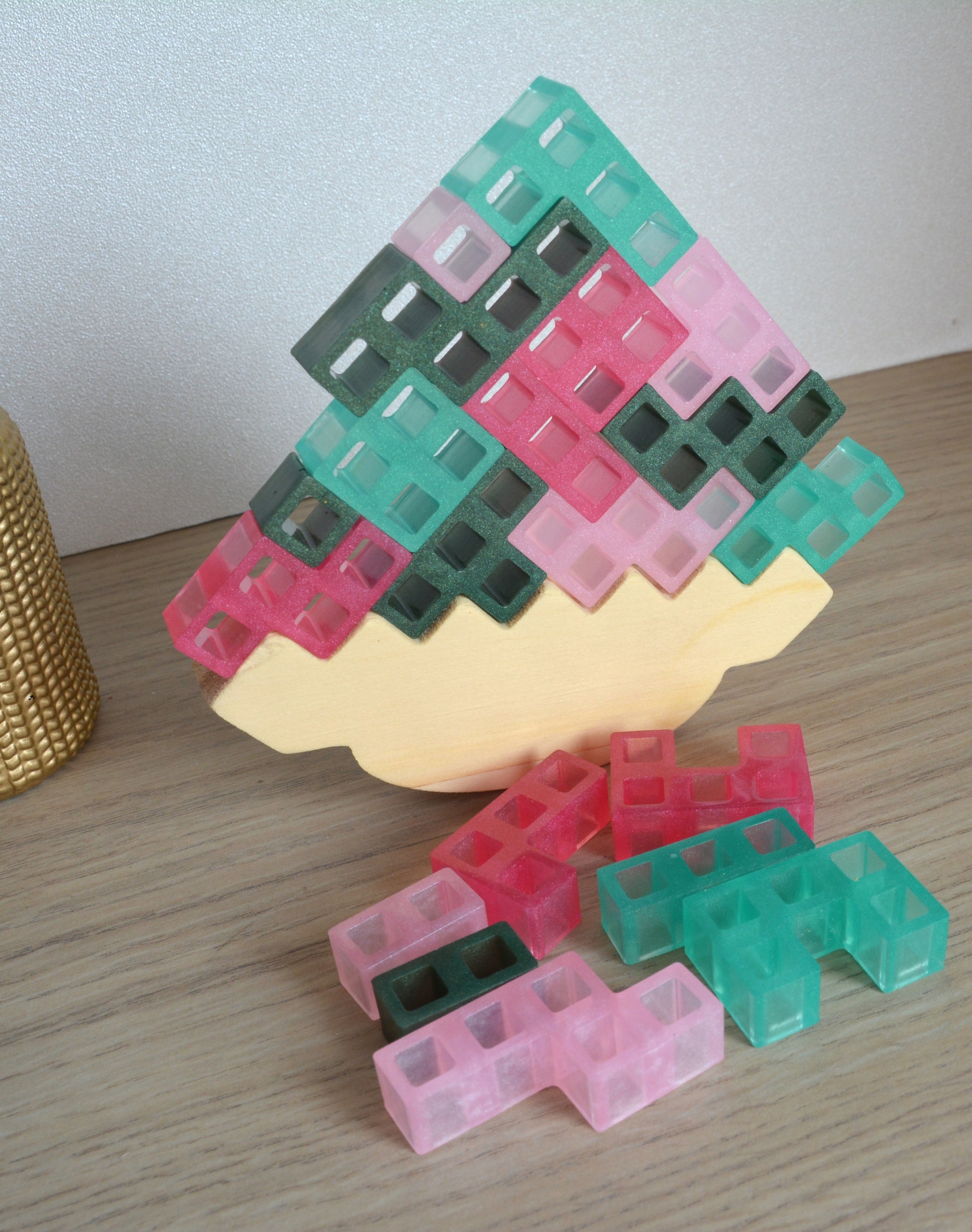 Equilibre rose et vert 1
