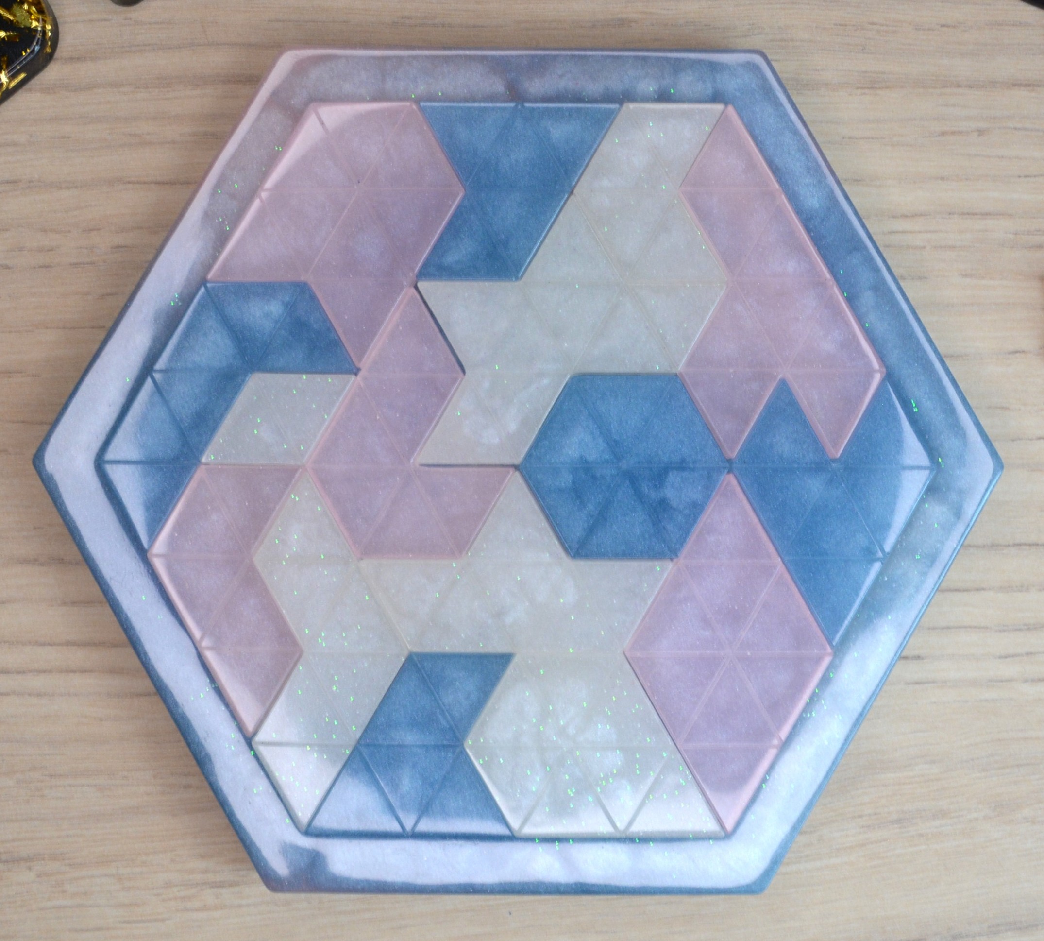 Rose, bleu et blanc paillette 1