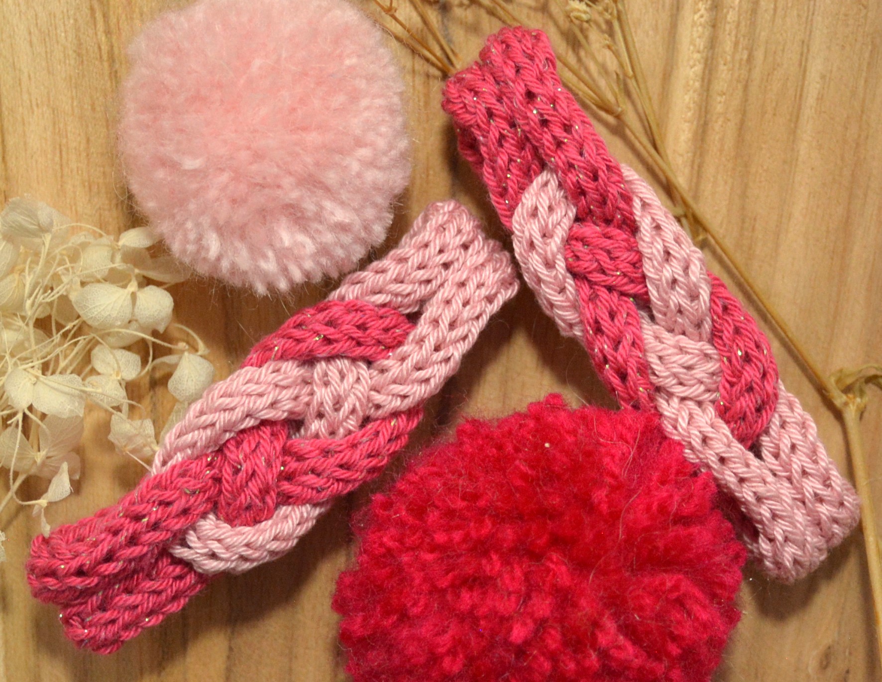 barrette enfant framboise et rose poudré