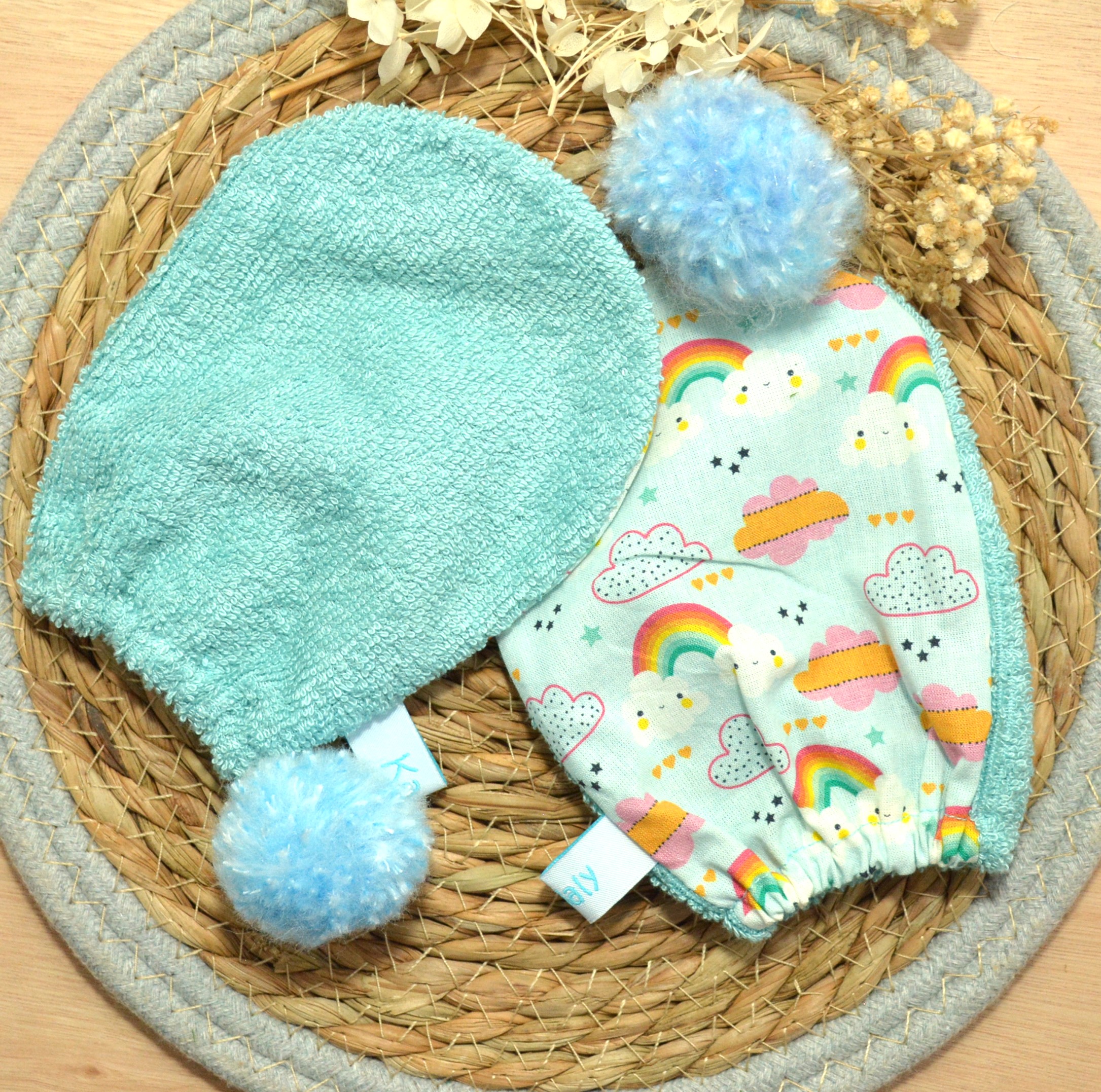 gant de toilette enfant nuage bleu