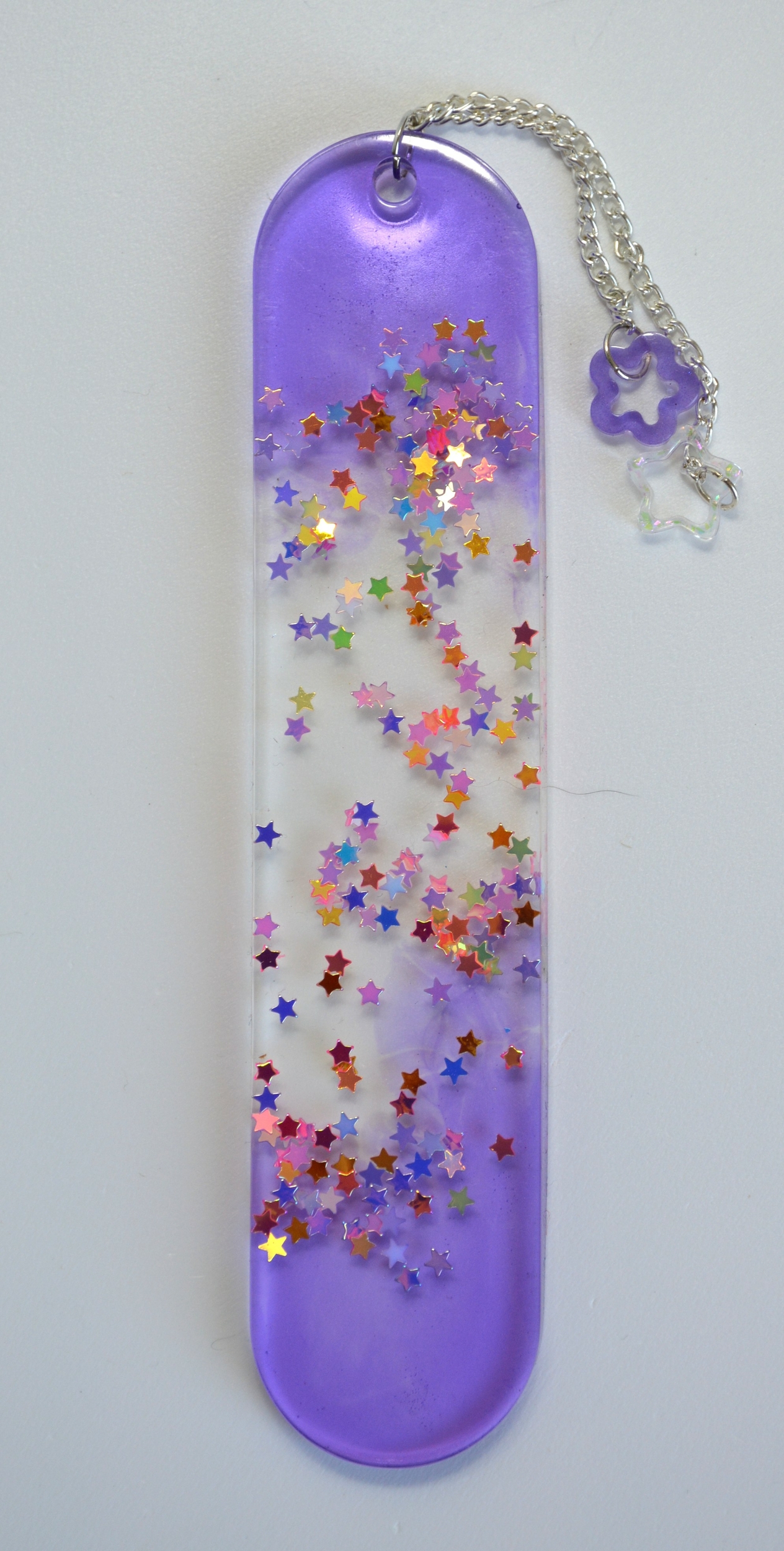 Marque page violet étoile multi