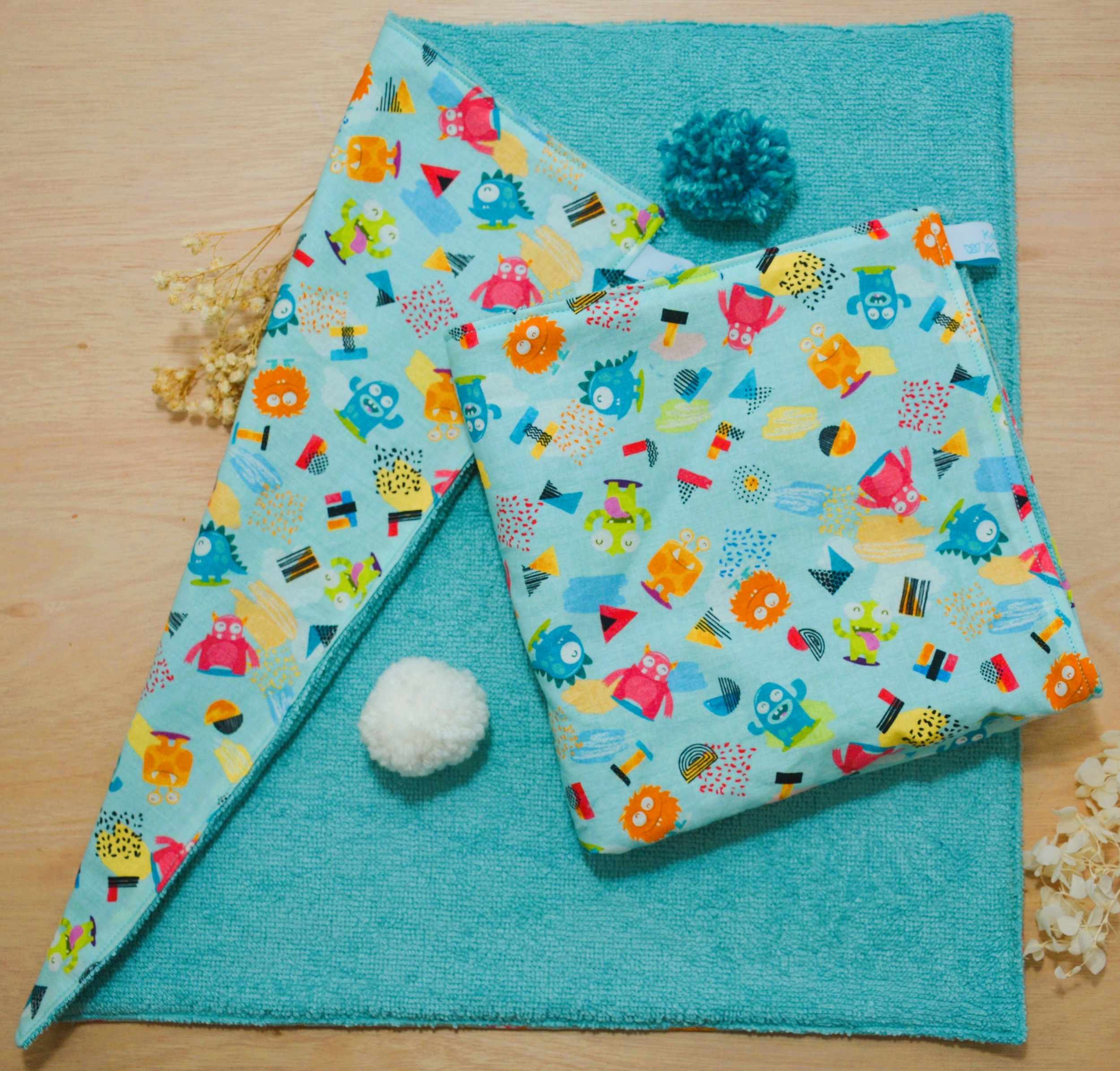 serviette de toilette enfant petits monstres