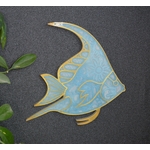 Poisson blanc, bleu et or