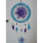 Attrape rêve bleu, violet et blanc 1