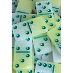 Dominos jaune et paillettes 1