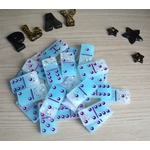 Dominos bleu et paillettes étoiles