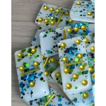 Dominos paillettes bleue et verte 1