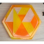 Orange, jaune et blanc paillettes 1