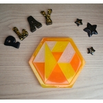 Orange, jaune et blanc paillettes