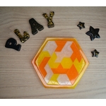 Orange, jaune et blanc paillettes
