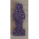 Noir paillettes violettes