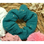 chouchou enfant bleu paon
